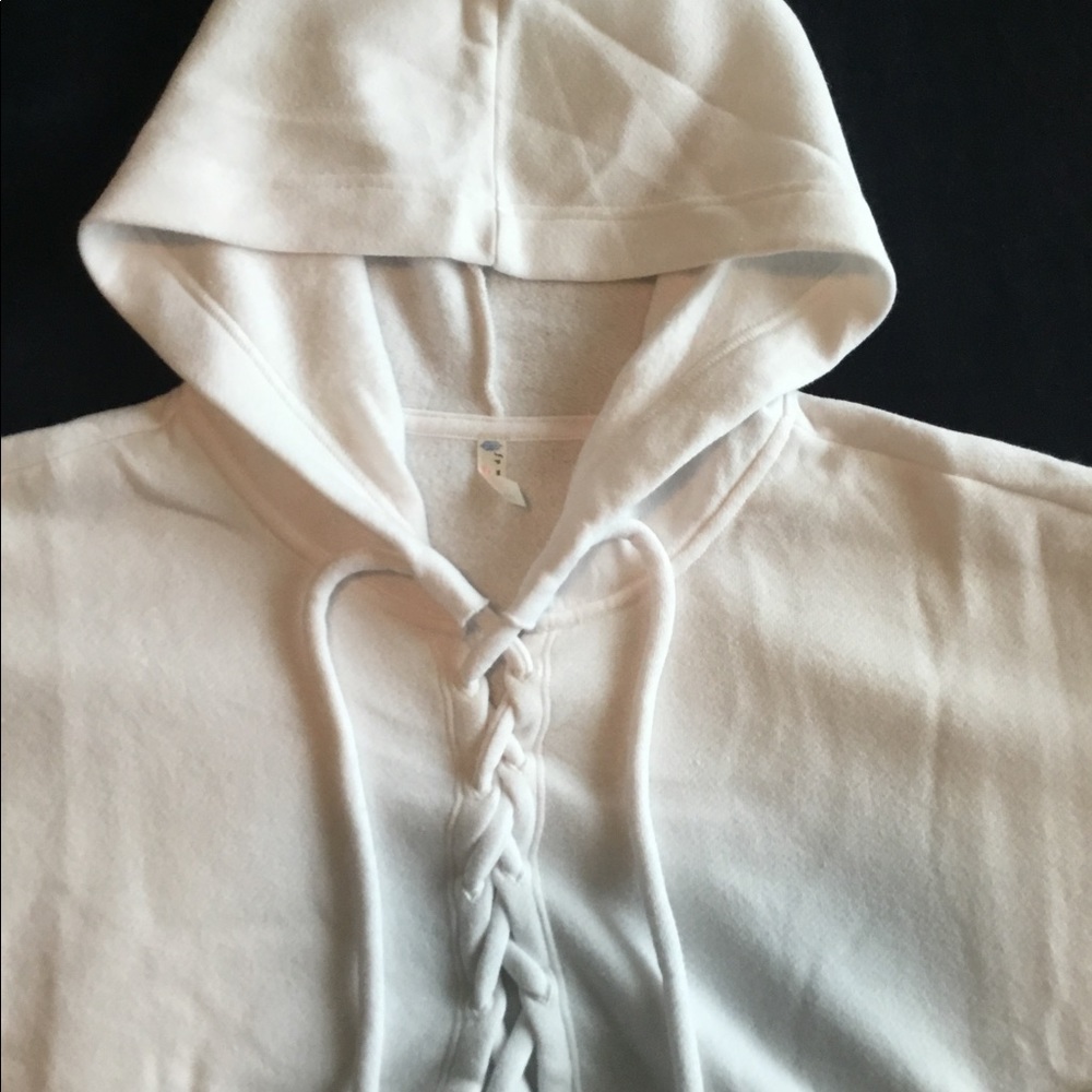 White tie front sweatshirt
